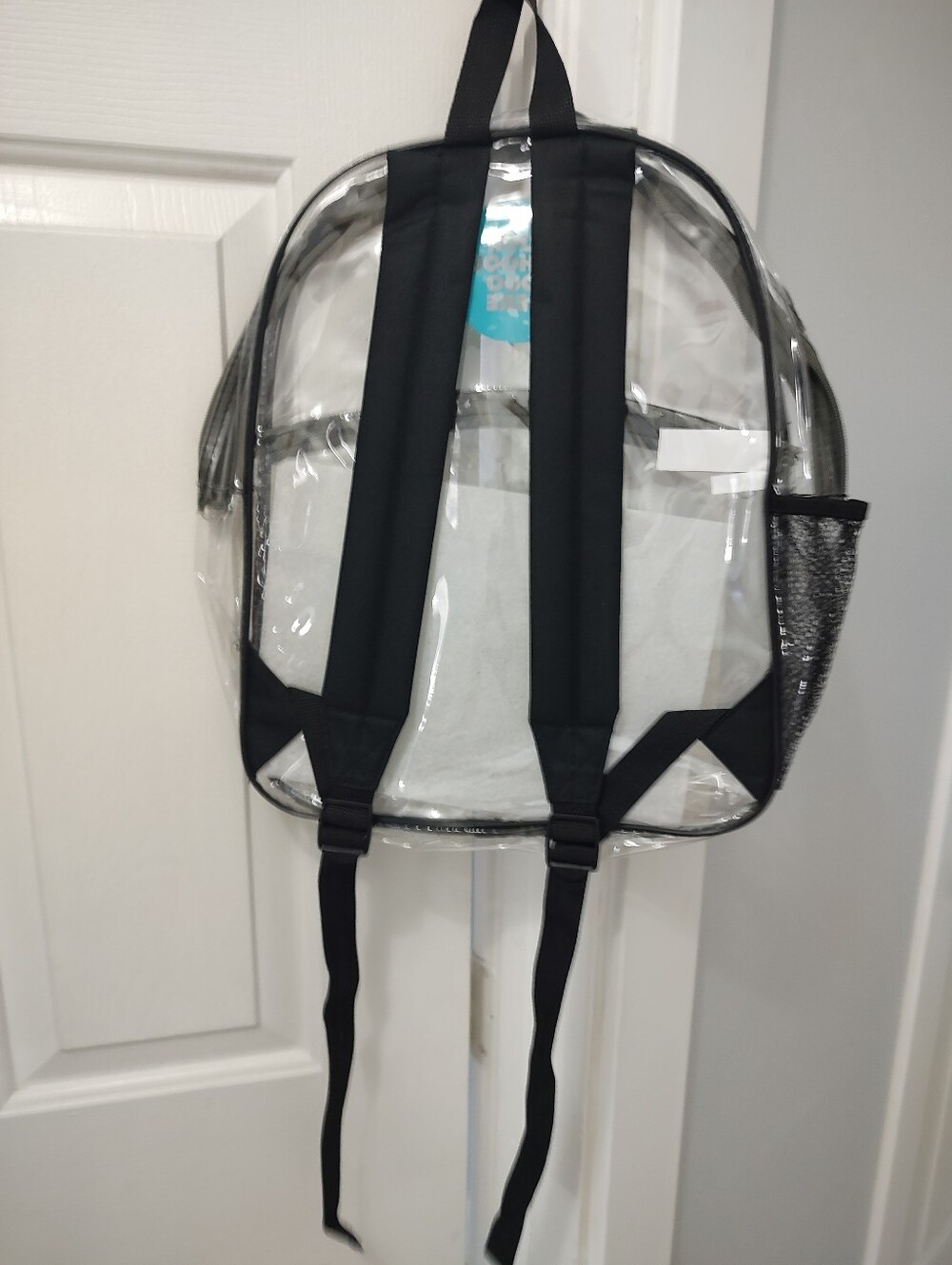 Clear backpack does have a spot with a blue circle that does not come off You co - Picture 3 of 3